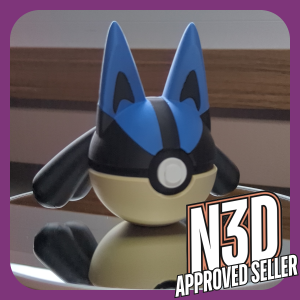 Lucario Pokeball – 3D Printed Aura-Themed Replica