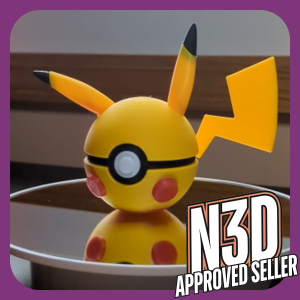 Pikachu Pokeball – 3D Printed Display Replica