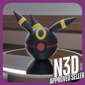 Umbreon Pokeball – 3D Printed Replica Display – Phase Formed