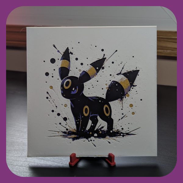 Umbreon Splatter Art – 3D Printed Pokemon Wall Display